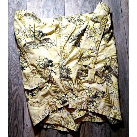 Sand N Sun Other - Sand N Sun Lined Swim Suit Board Shorts Mens XL Up to 48" Waist Yellow Tropical